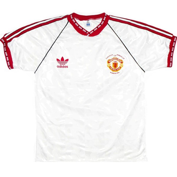 Tailandia Camiseta Manchester United 2ª Kit Retro 1991 Blanco